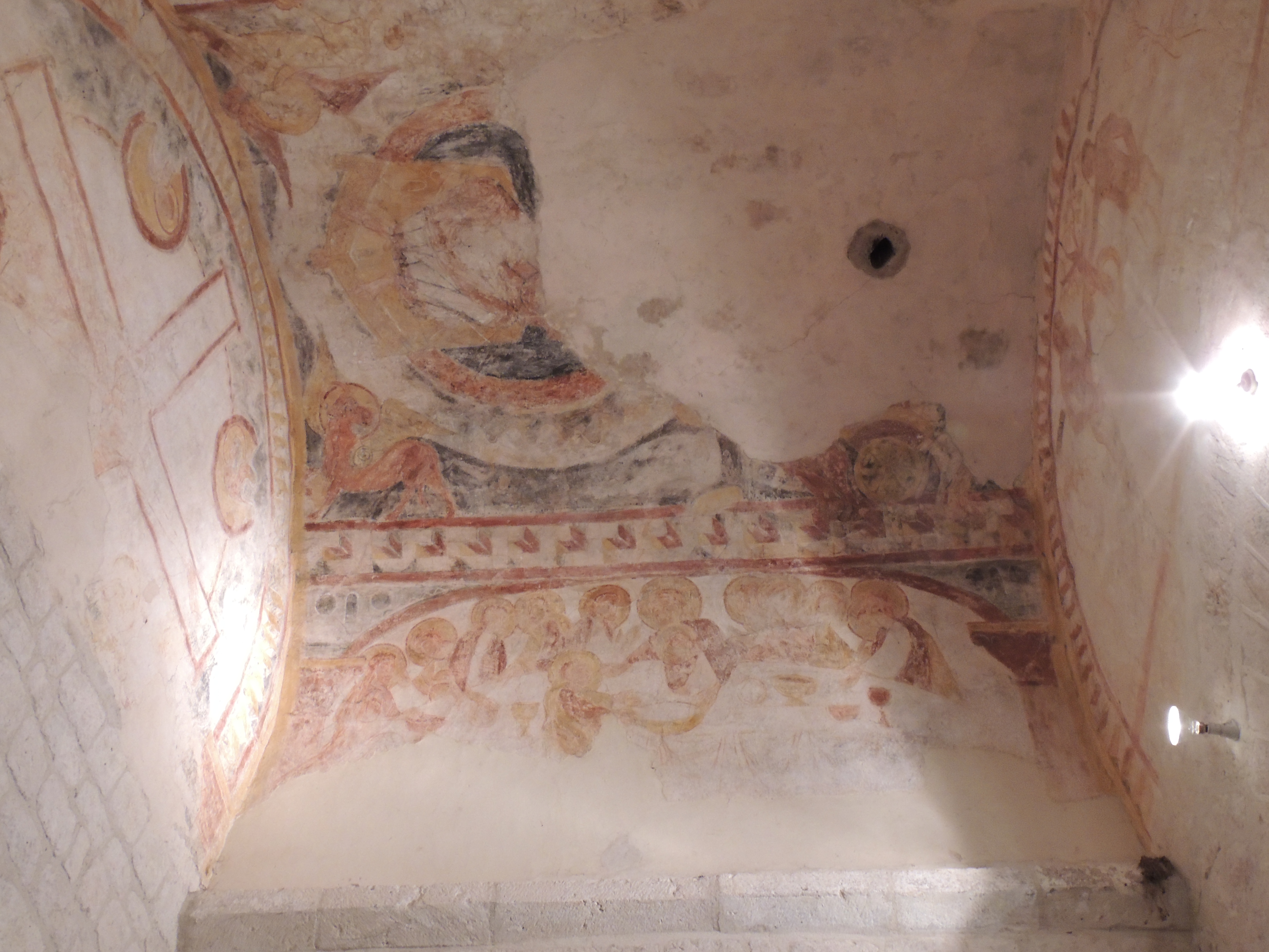 La cne, fresque de l'glise de Rouilhac